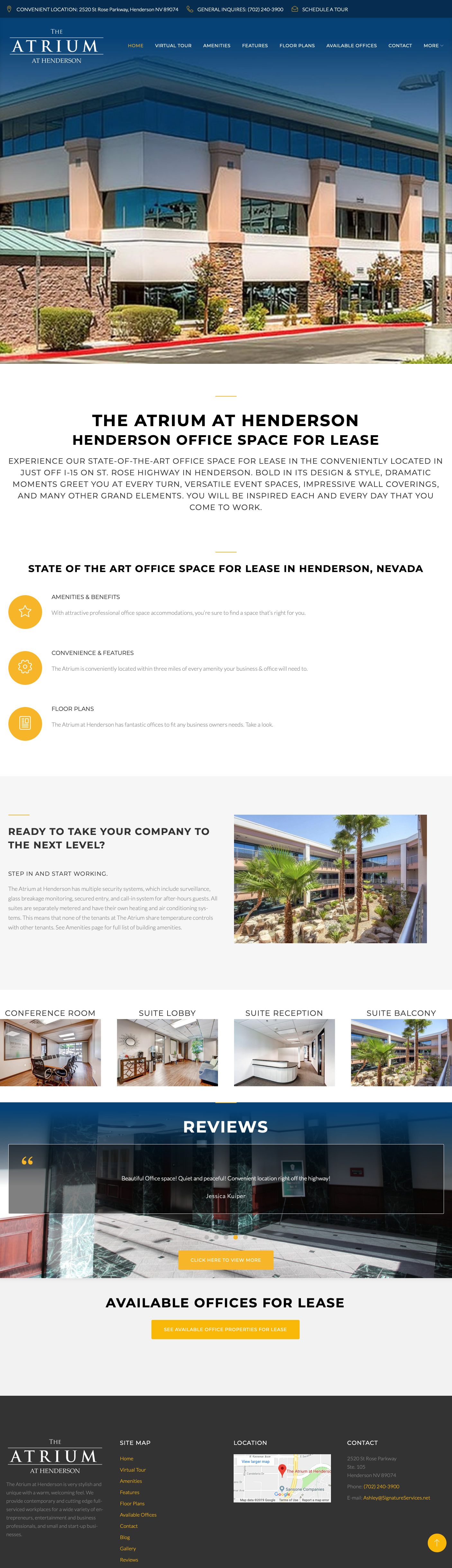 Website for business office park leasing agency